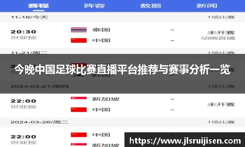 今晚中国足球比赛直播平台推荐与赛事分析一览
